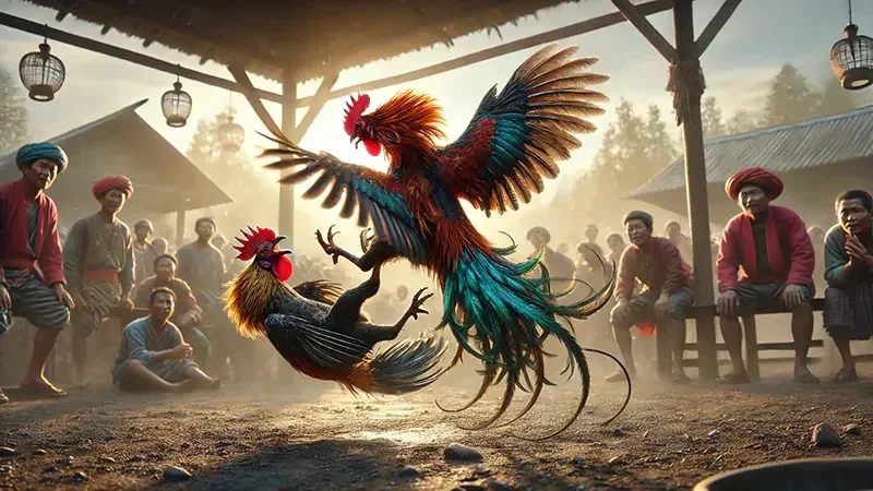 Ilustrasi arena permainan dengan tampilan aksi digital